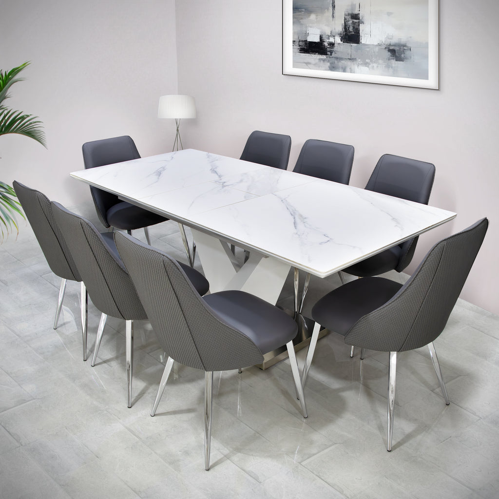 Transform Your Dining Experience with Vanity Living's 8-Seater Dining Table Set