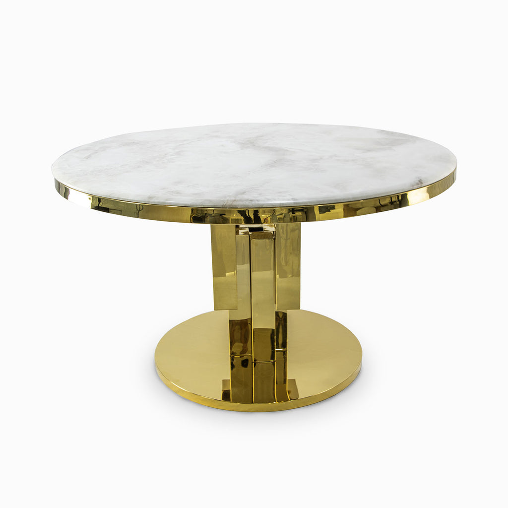 round marble top dining table with gold base
