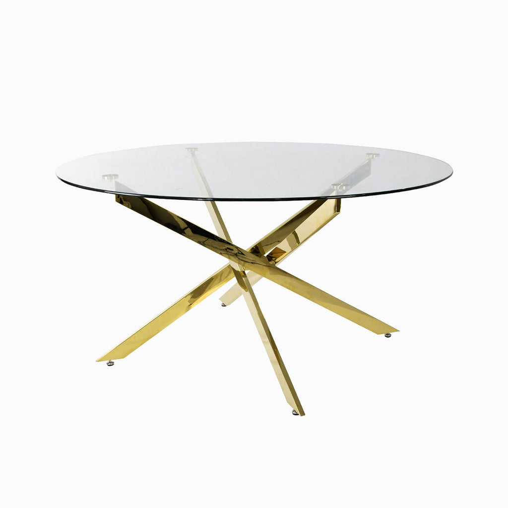 gold round large dining table
