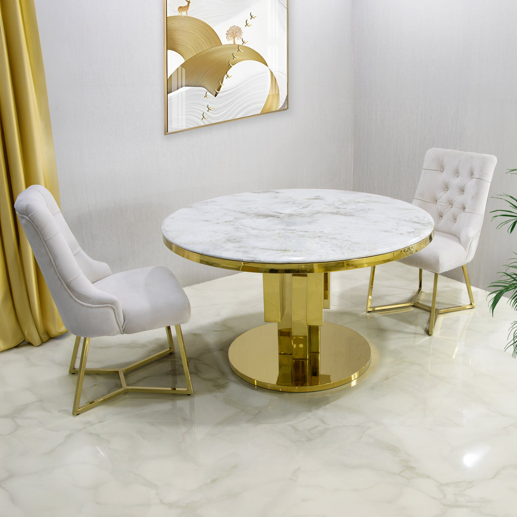 capri marble round dining table