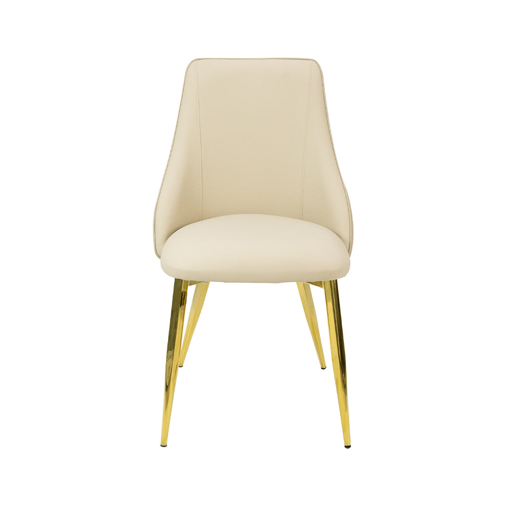 cream leather dining chair 