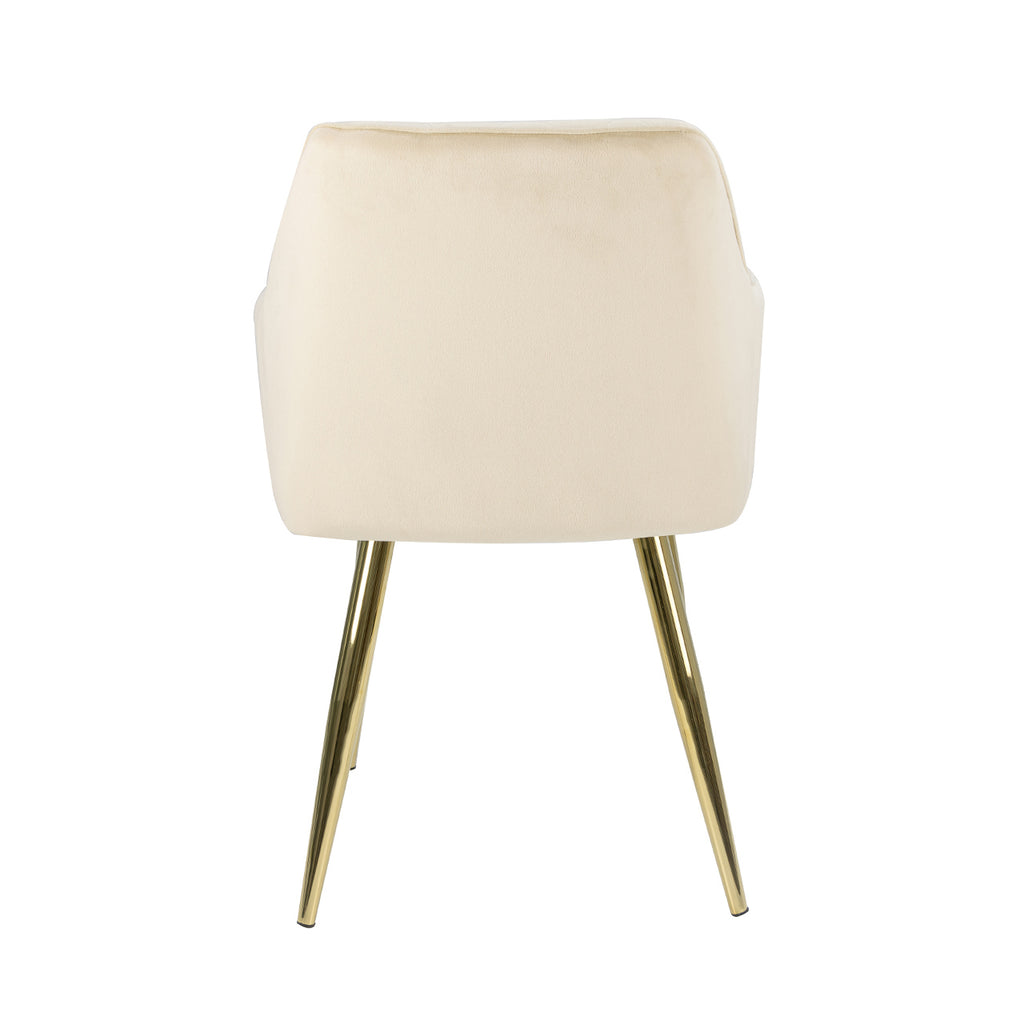 cream velvet chair with gold legs