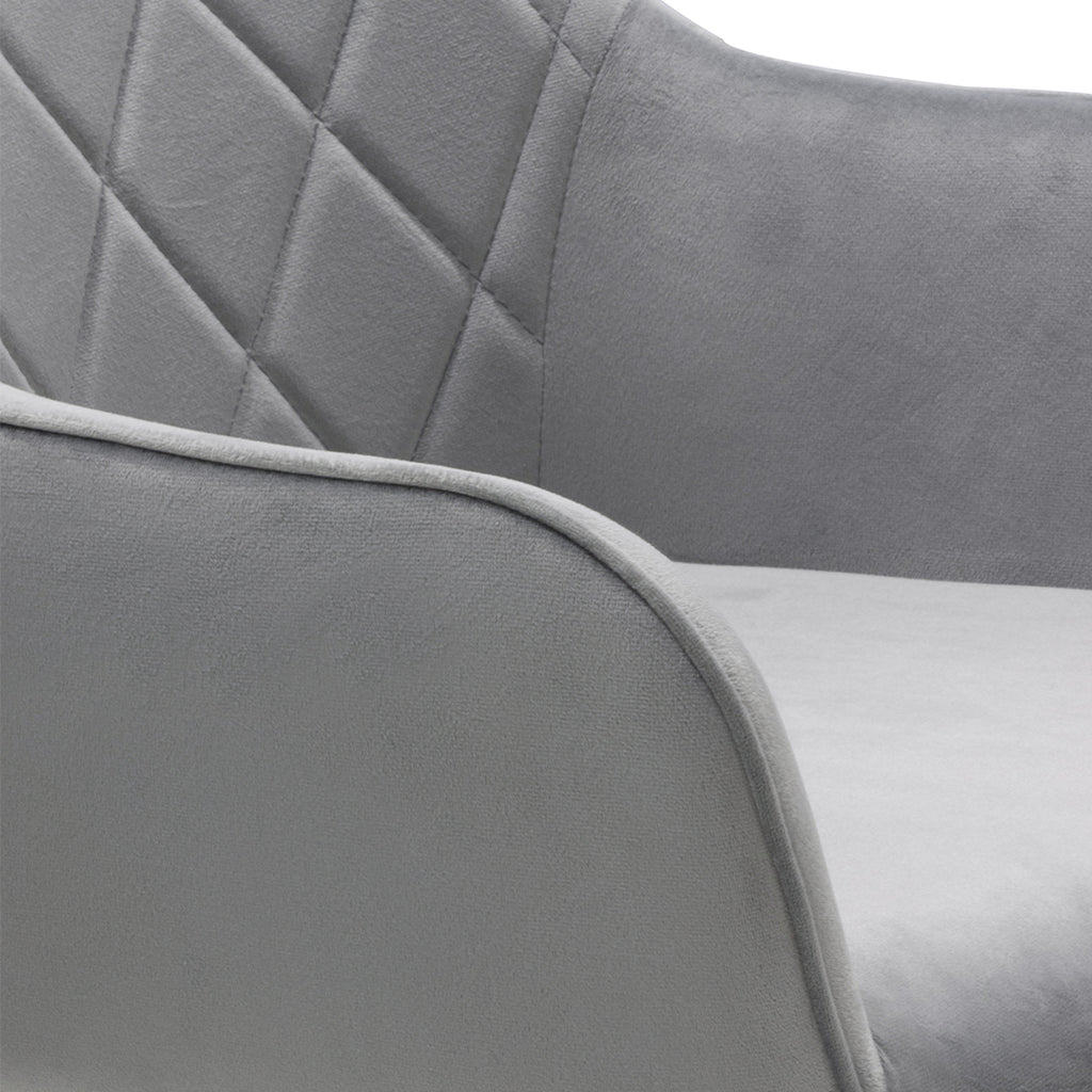 luxury velvet dining chair in grey color