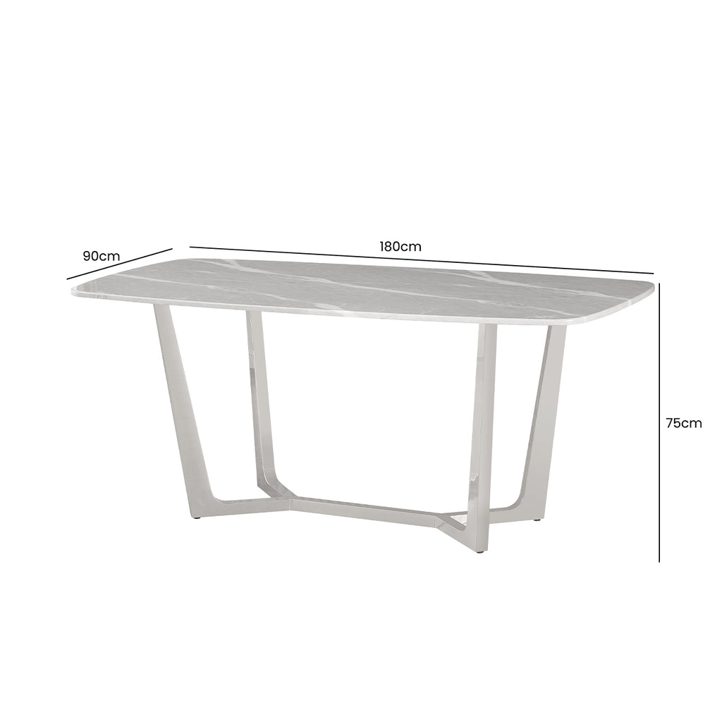 marble dining table with chrome base