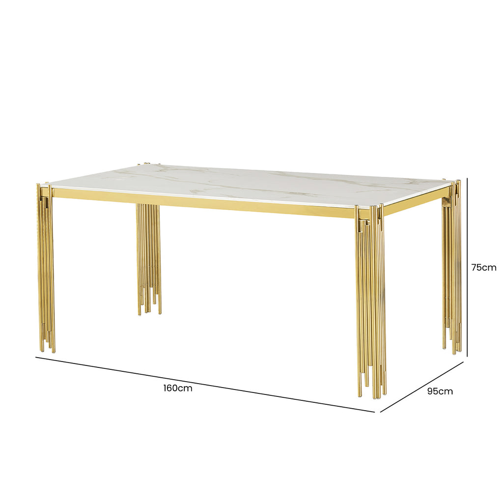gold dining table large