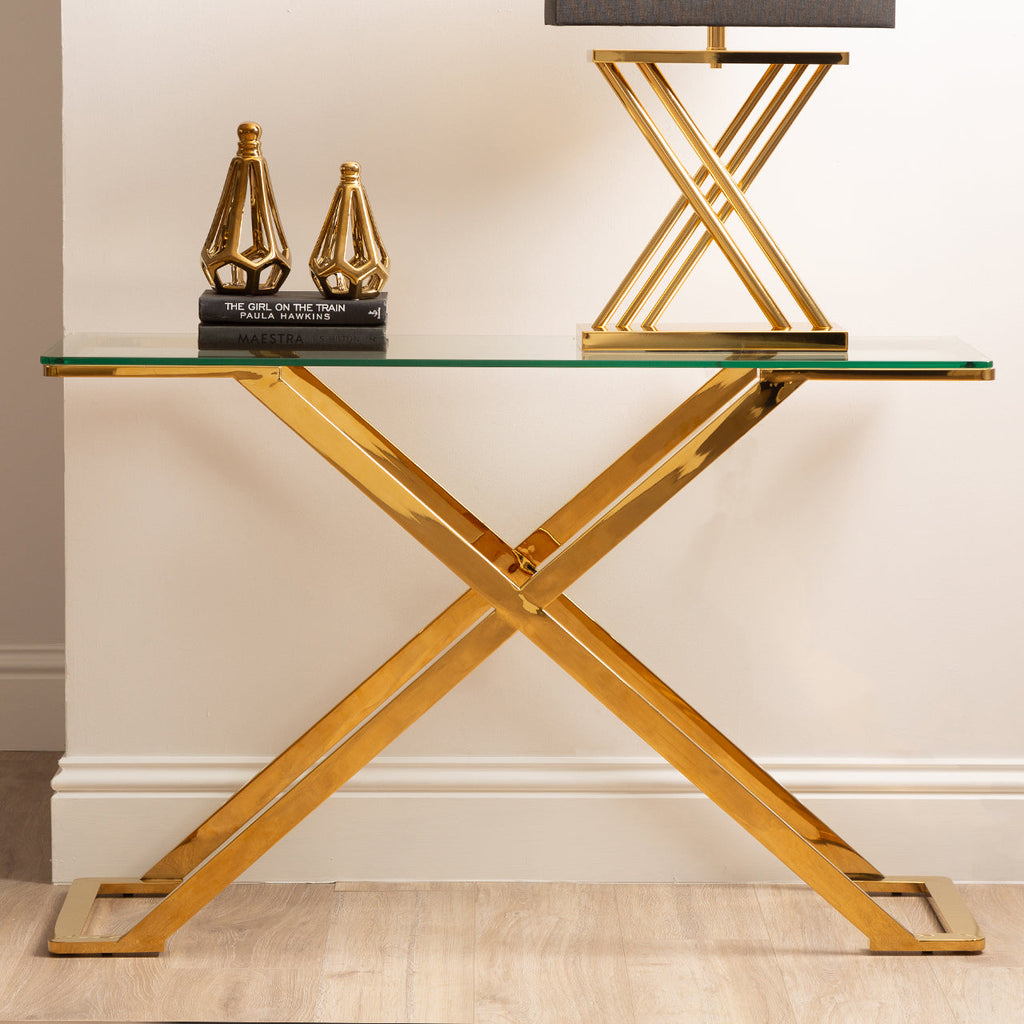 gold hall table