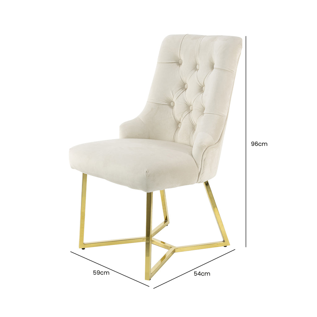 cream velvet chair with gold legs