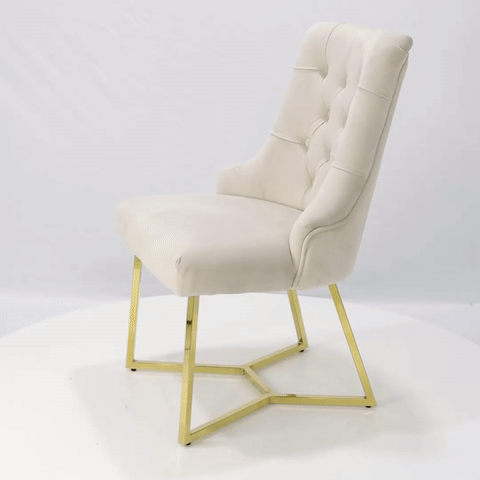 velvet cream dining chair