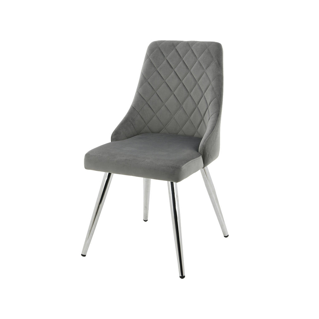 luxury velvet dining chair in grey color