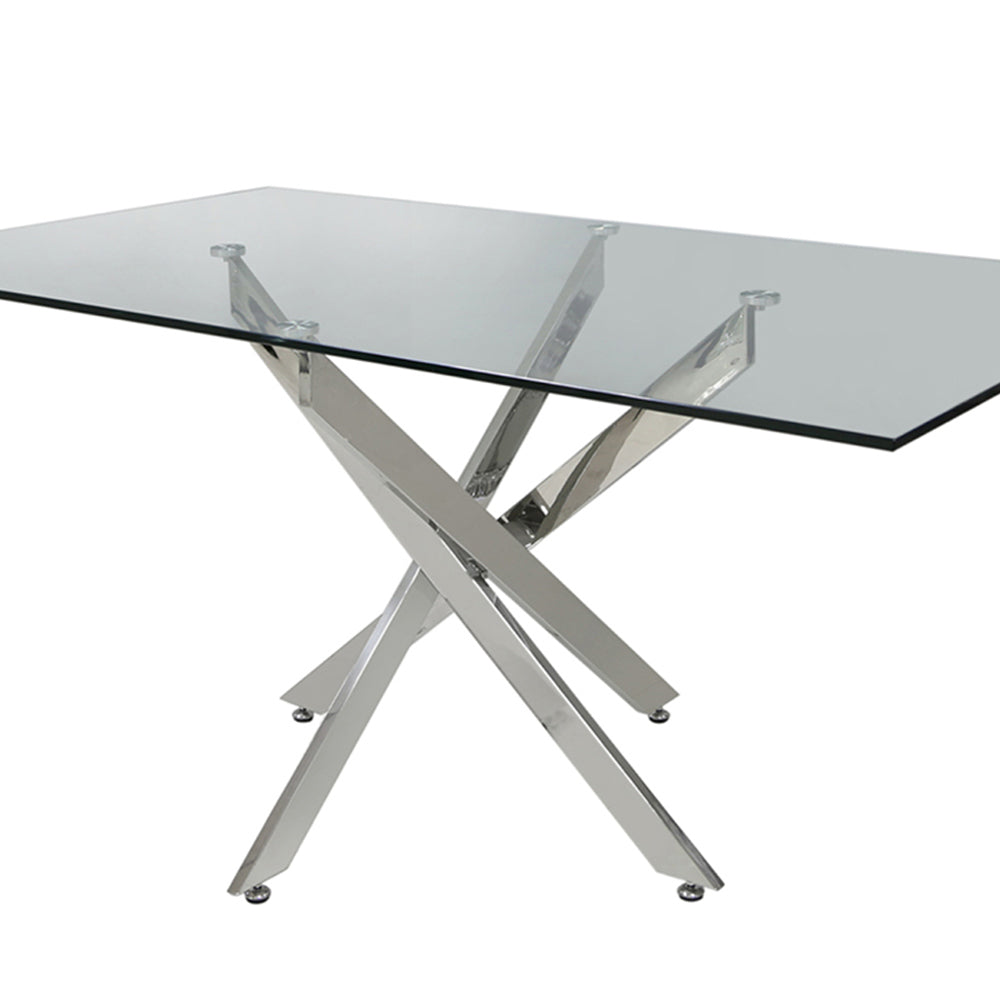 chrome large size dining table