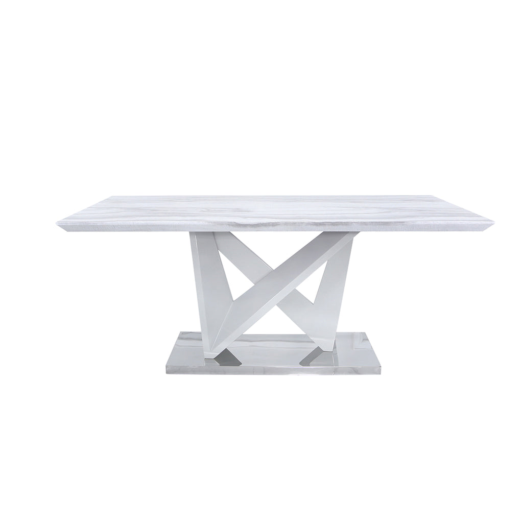 white marble dining table in Dubai