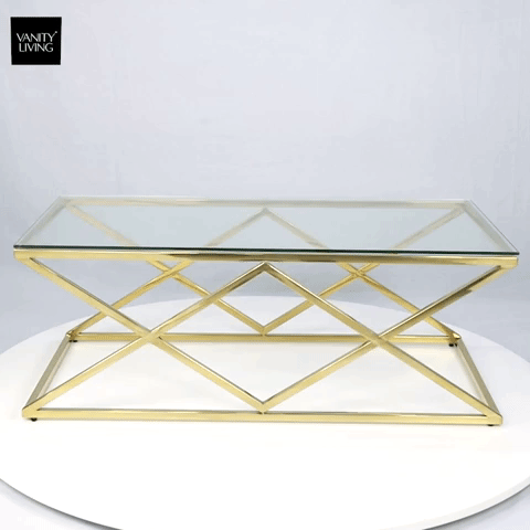 coffee table in golden color