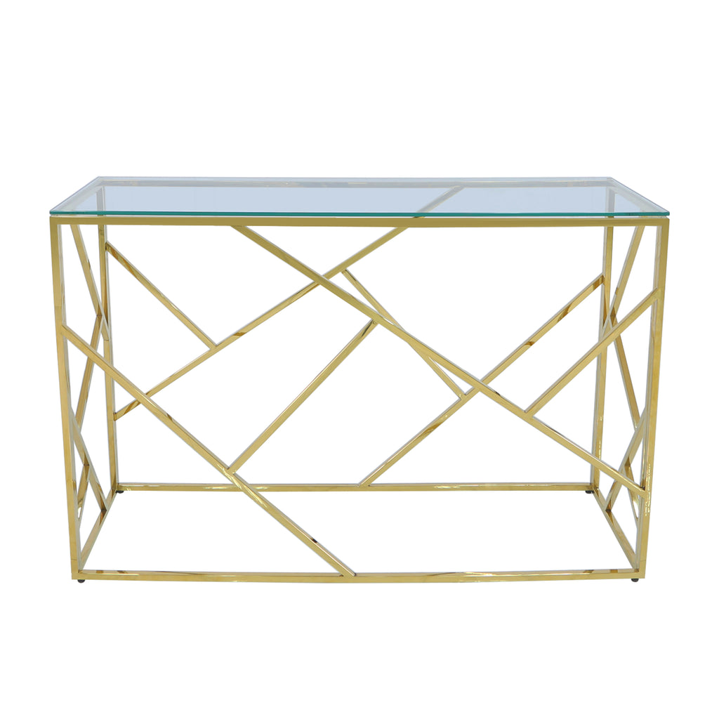 Roma Gold  - 2 Side Tables + Coffee Table + Console Table - VANITY LIVING