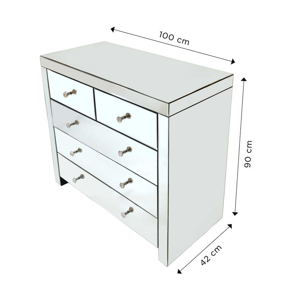 mirrored chest of drawer in dubai