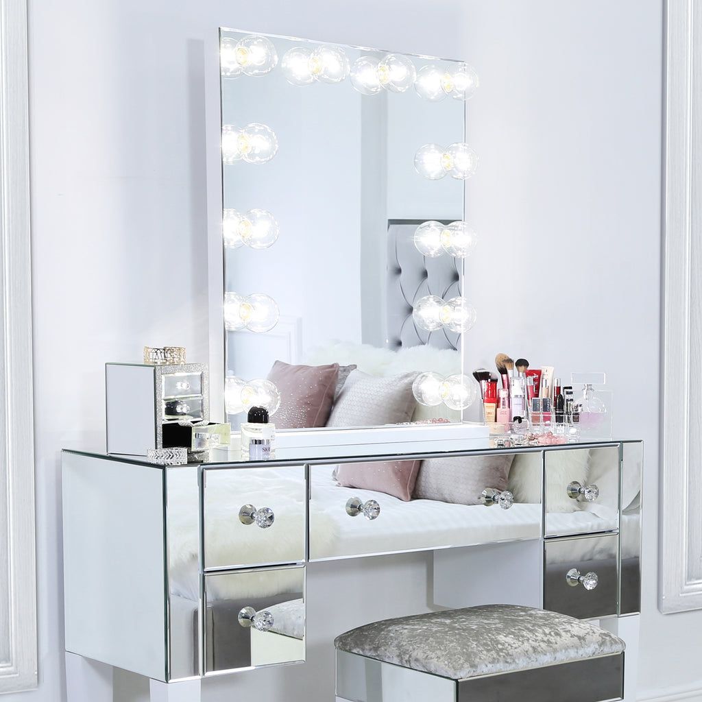 large dressing table with portrait mirror