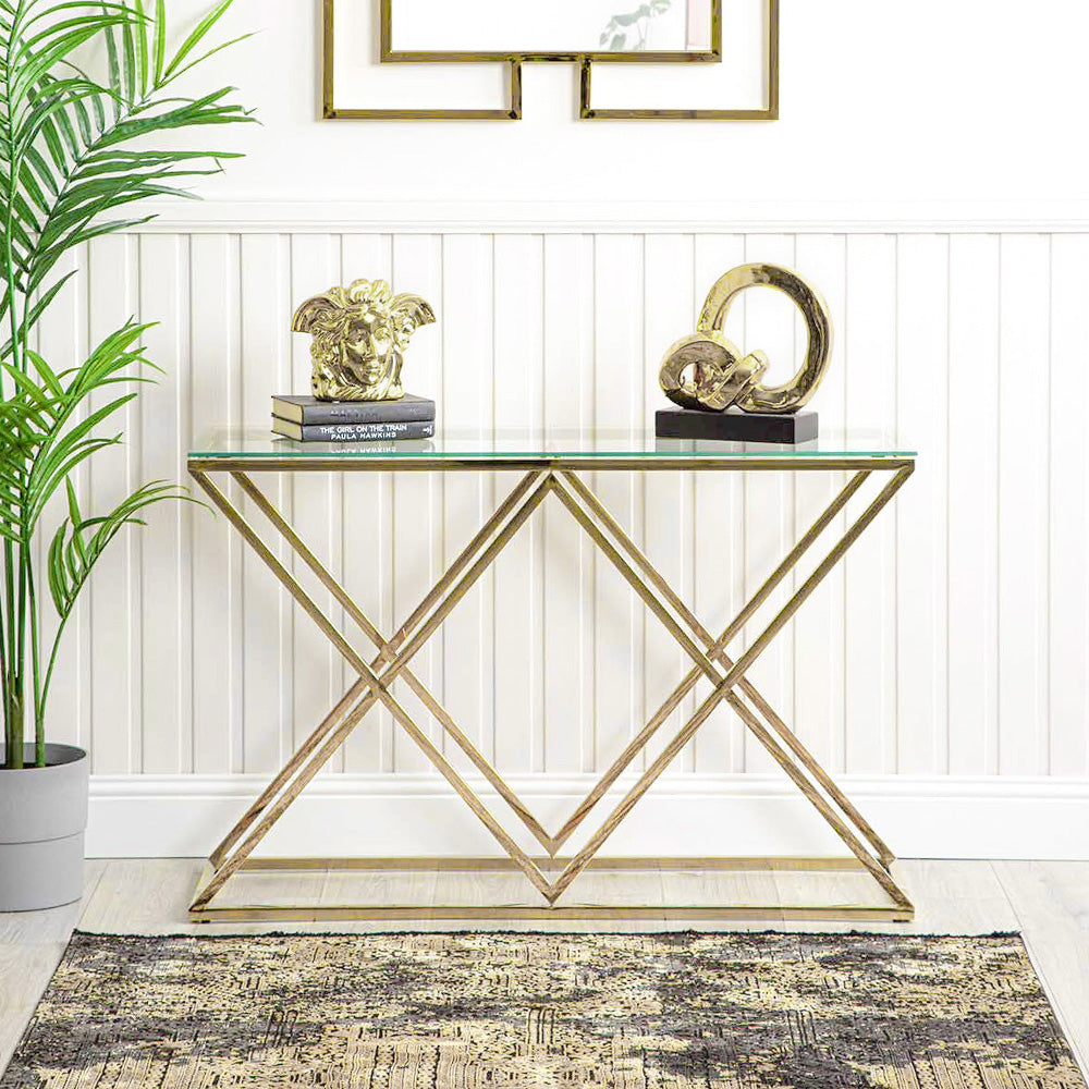 Top Chrome Coloured Console Table For Your Living Room
