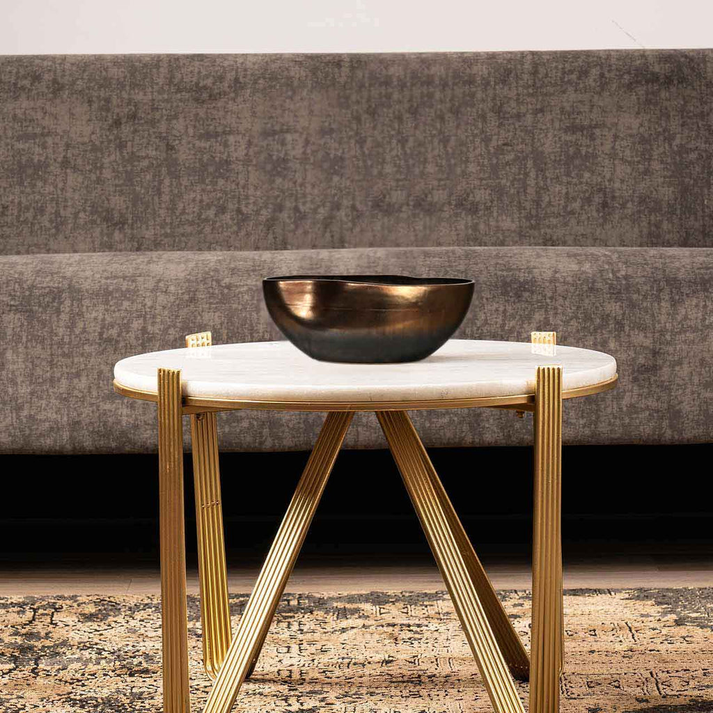 12.2cm Gold and Black Ceramic Dish