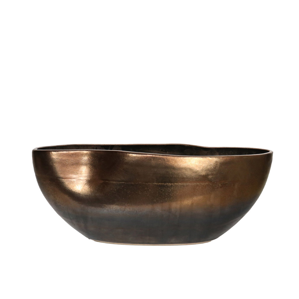 12.2cm Gold and Black Ceramic Dish