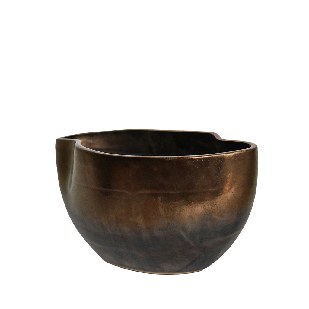 12.2cm Gold and Black Ceramic Dish