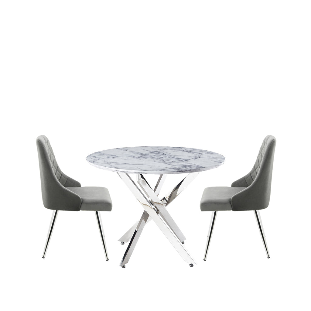 round marble dining set 2 seater