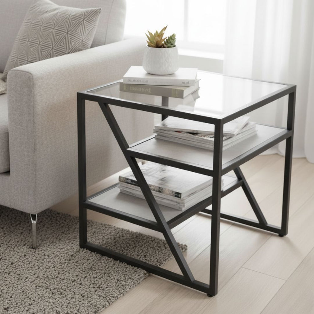 Buy Grey Bouclé Ottoman UAE | Vanity Living – VANITY LIVING
