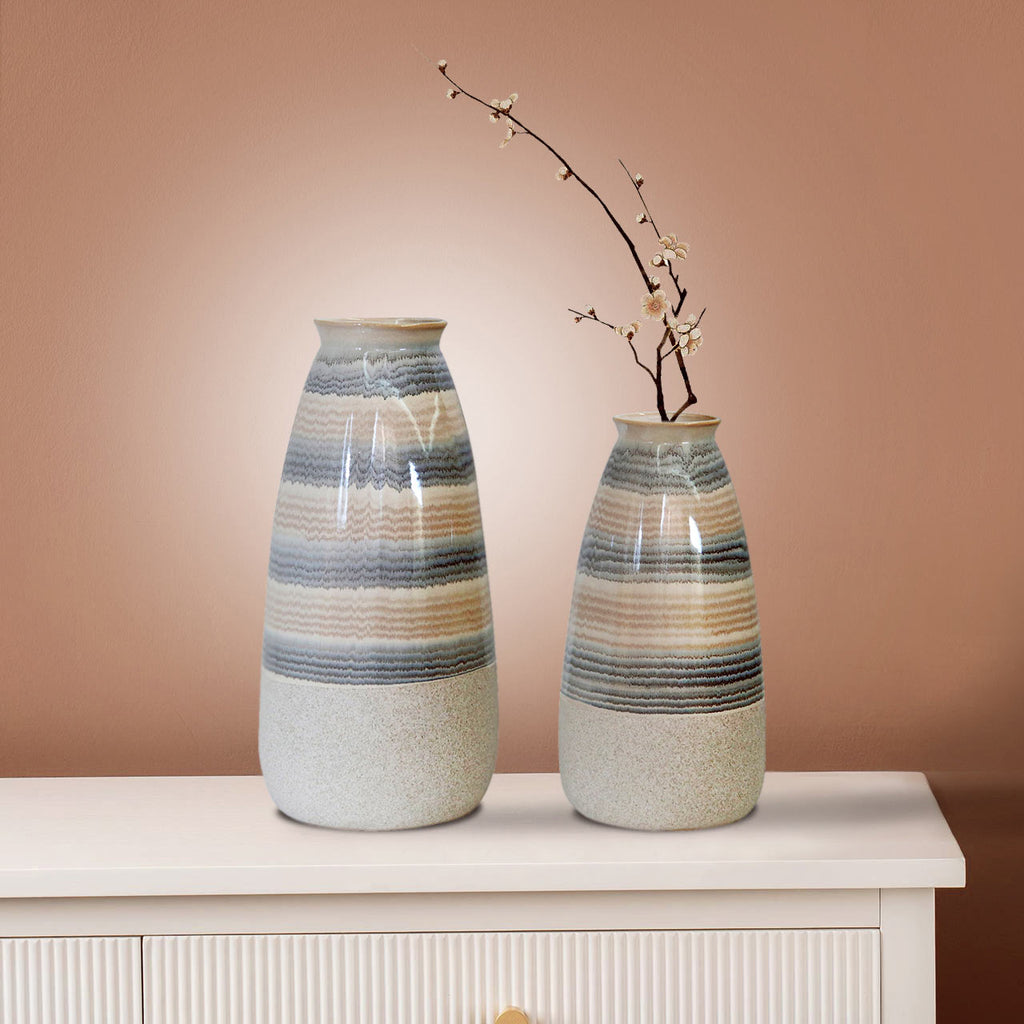 32.6cm Beige Ceramic Vase
