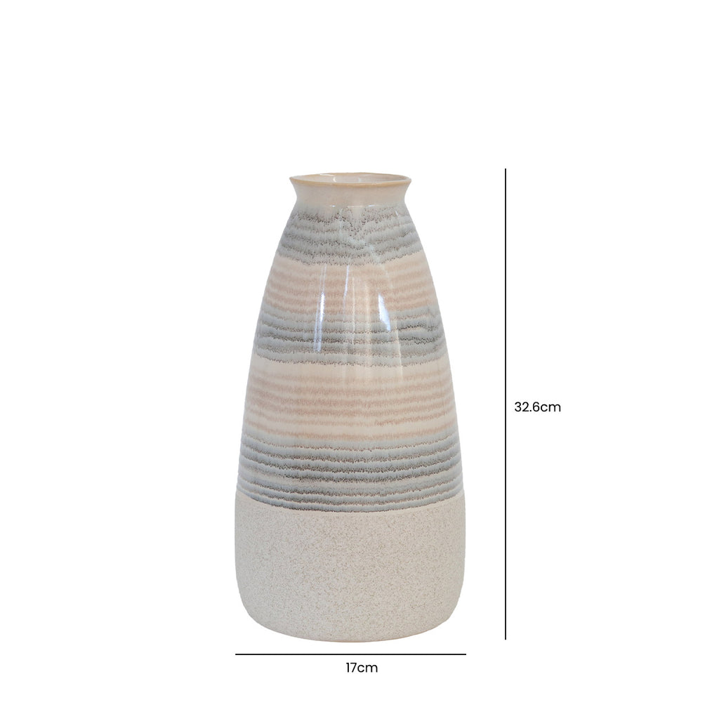 32.6cm Beige Ceramic Vase