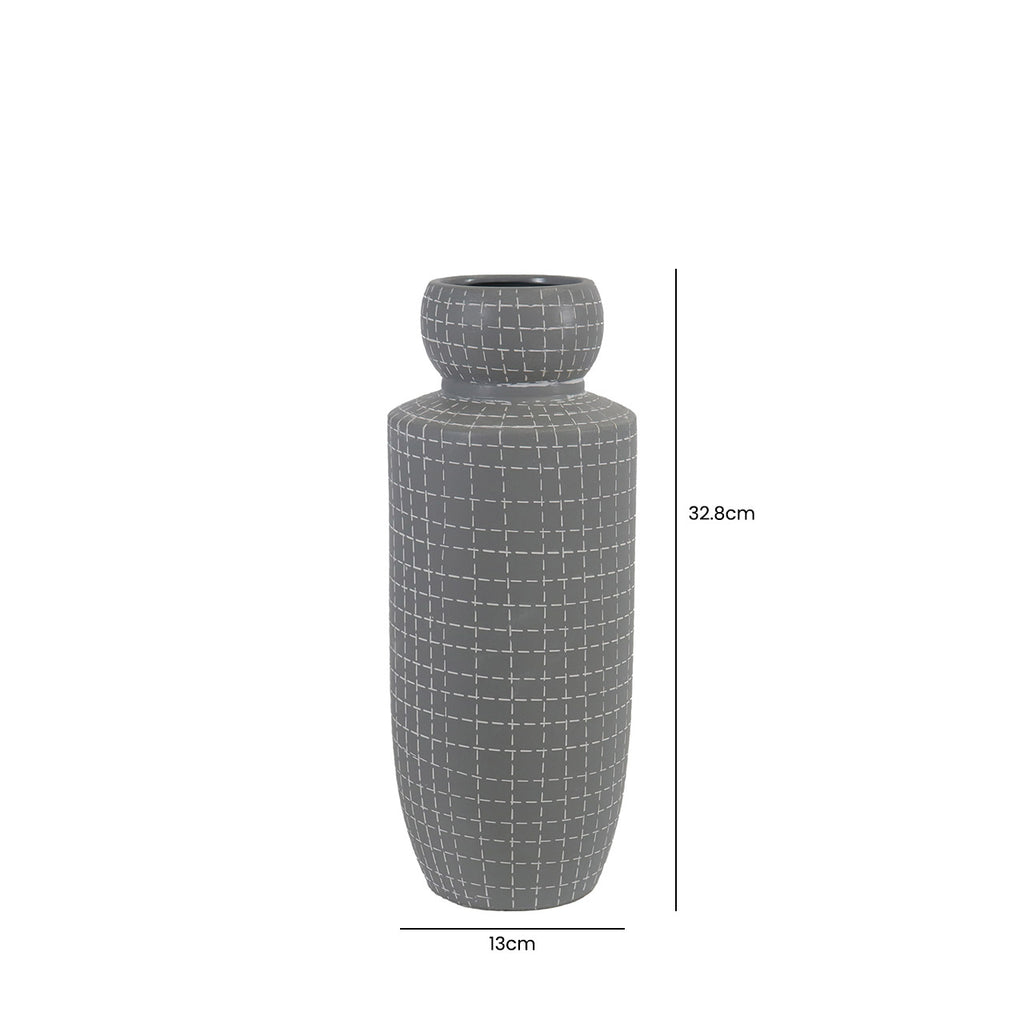 32.8cm Grey Ceramic Vase