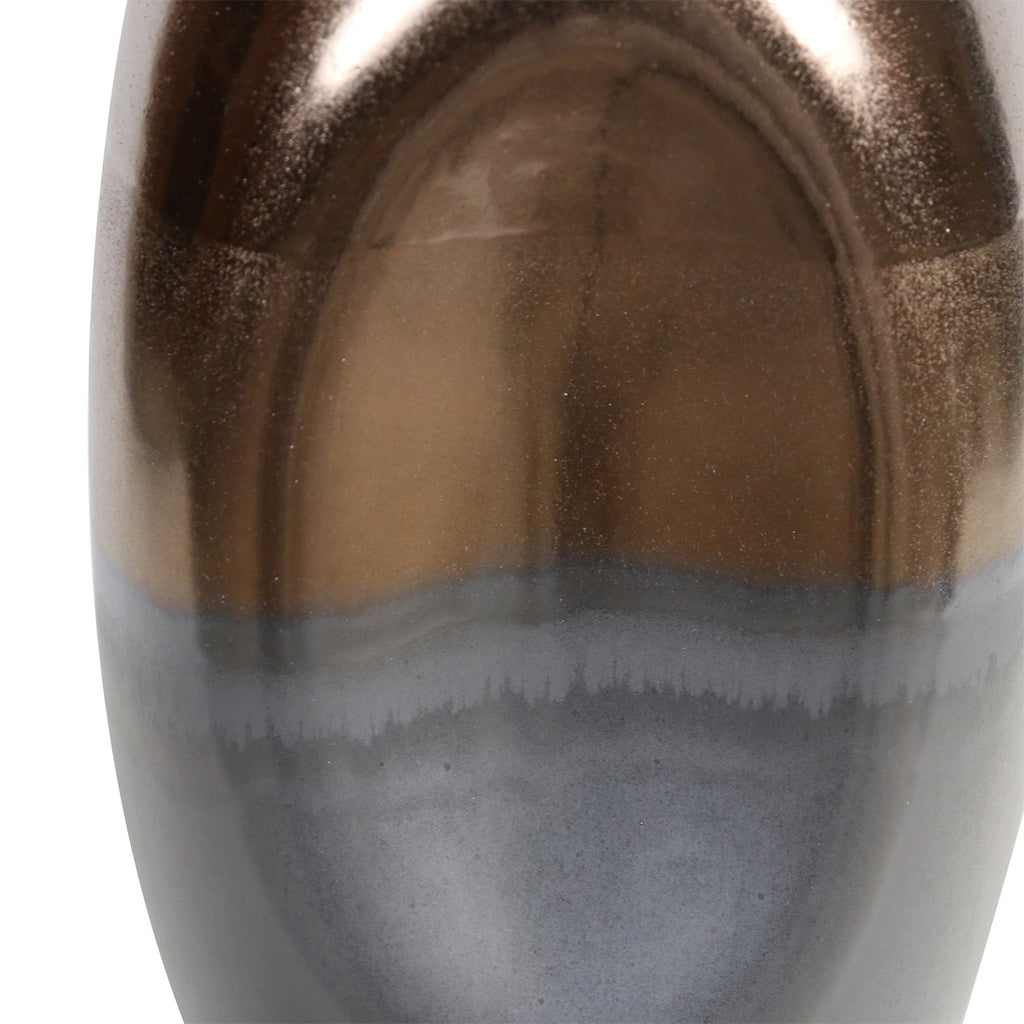 33.9cm Black and Gold Ceramic Vase