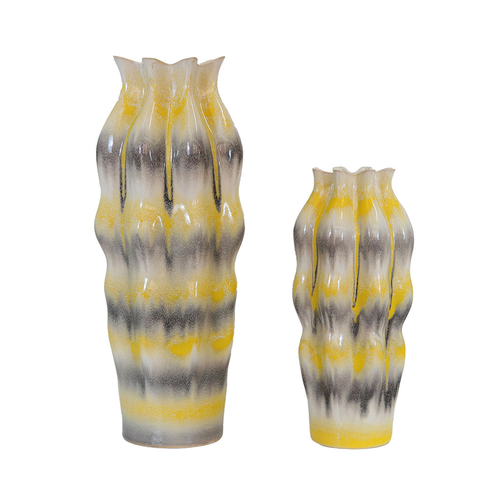 36.5cm Beige Ceramic Vase