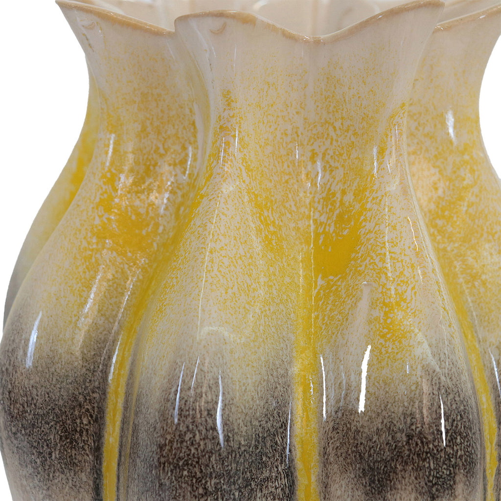 36.5cm Beige Ceramic Vase