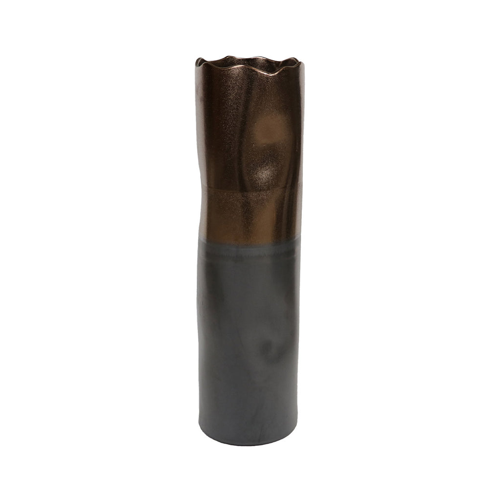 56.5cm Black and Gold Ceramic Vase
