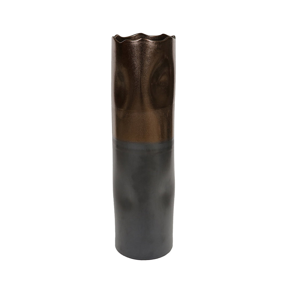 56.5cm Black and Gold Ceramic Vase