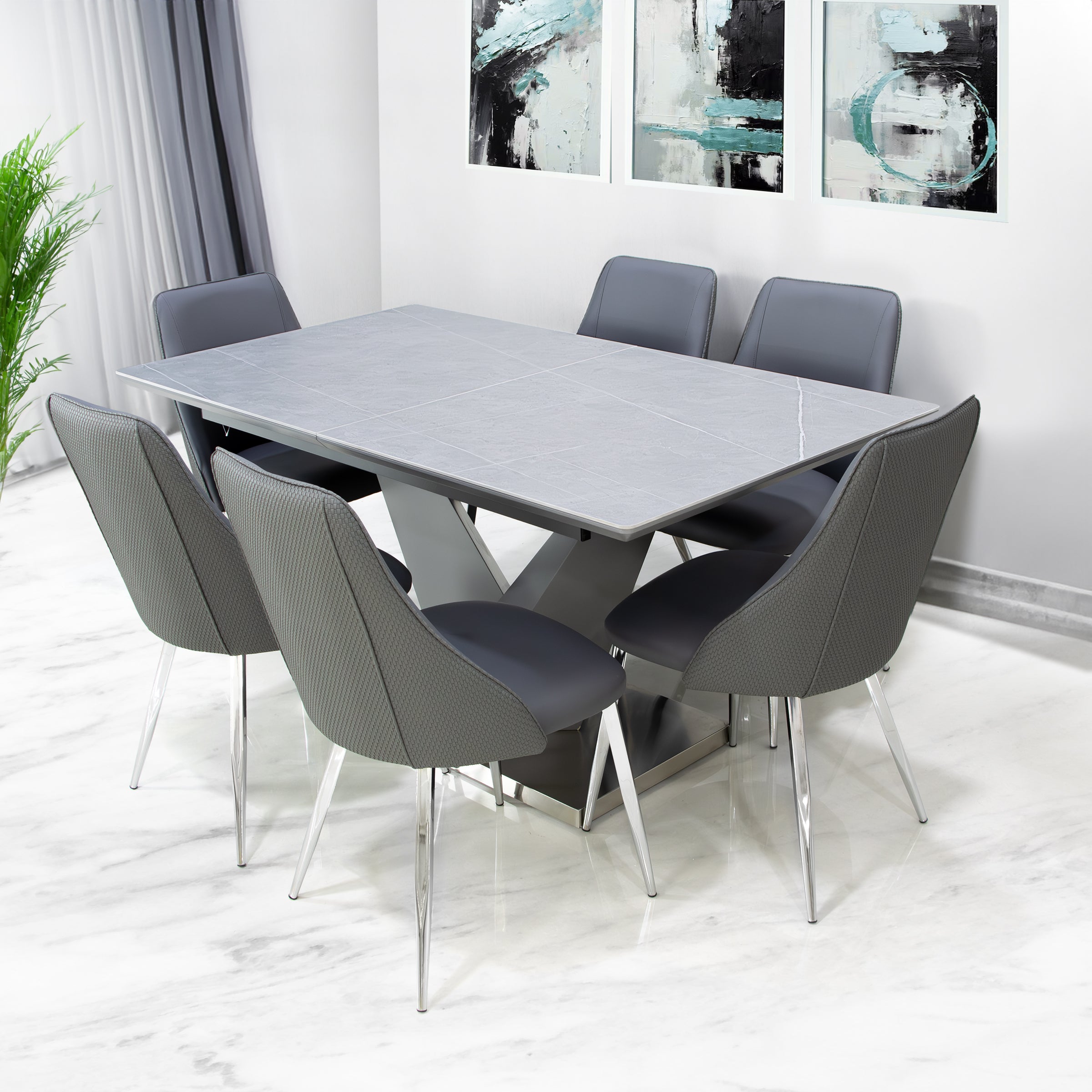 Grey table & chairs deals