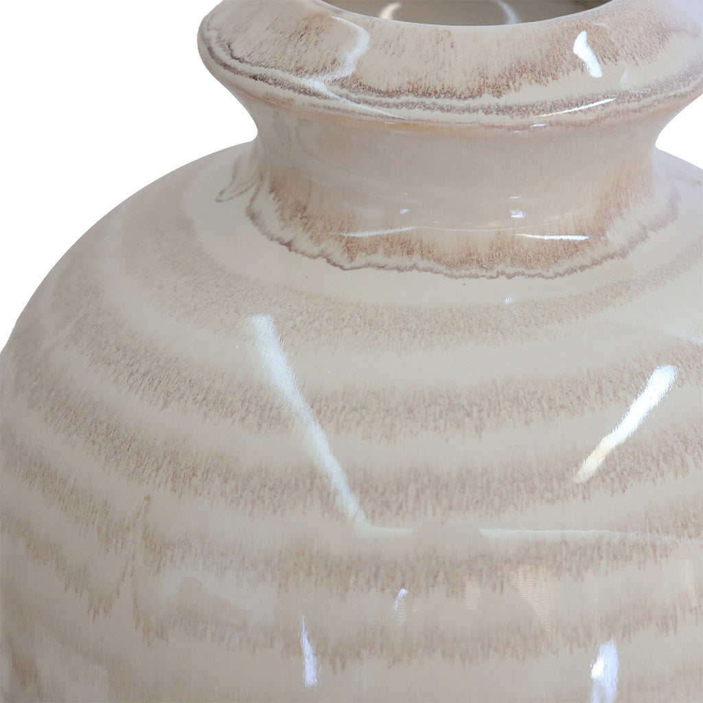 81cm Beige and Brown Stripes Ceramic Vase
