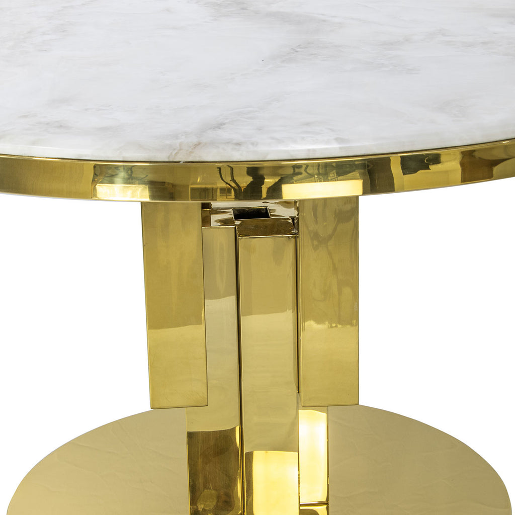 gold round dining table