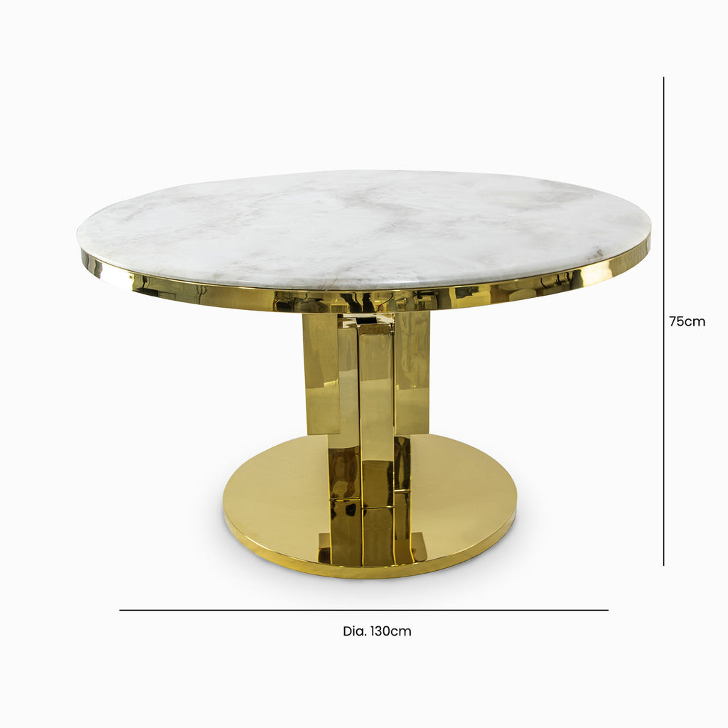 round premium marble top dining table