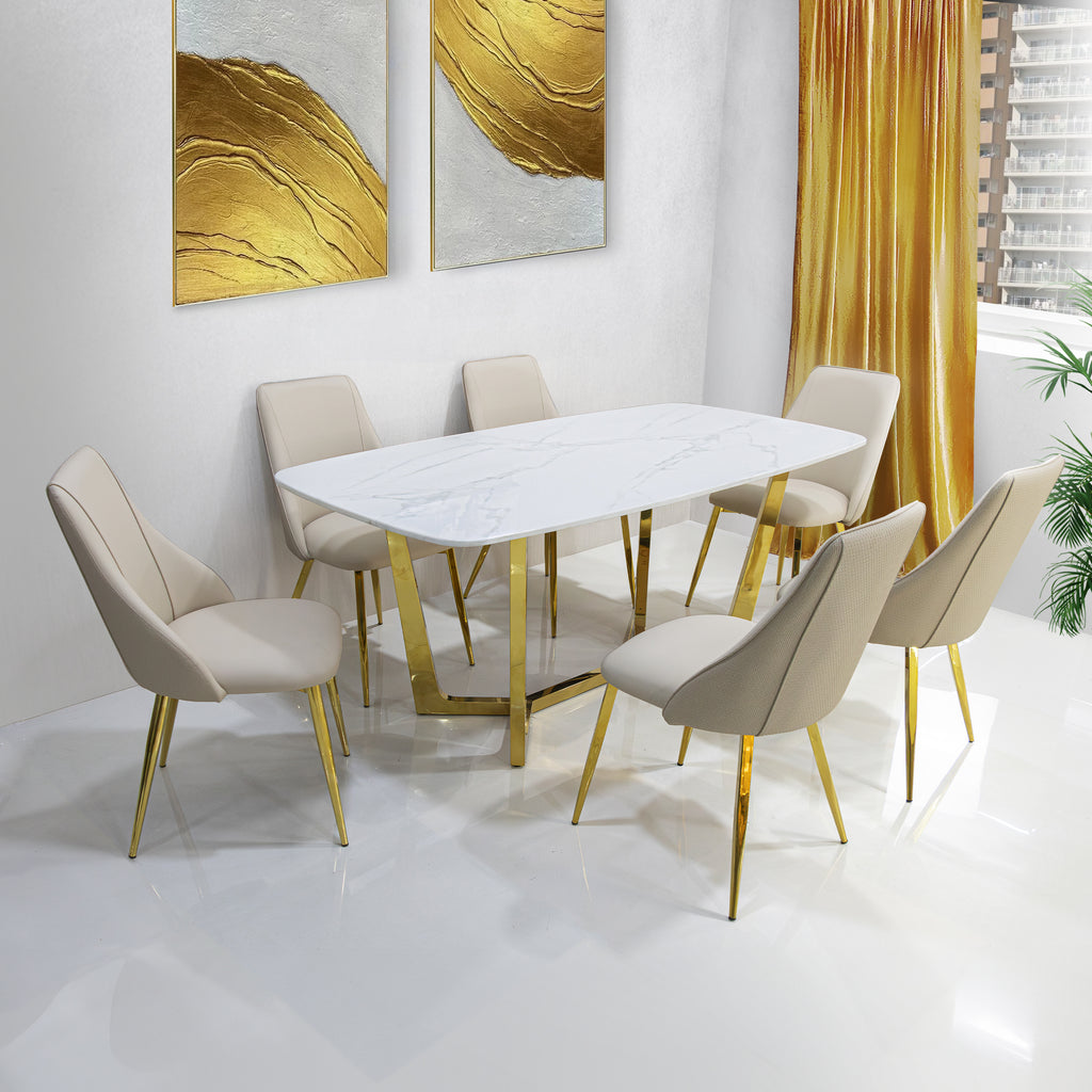 marble dining set of 6