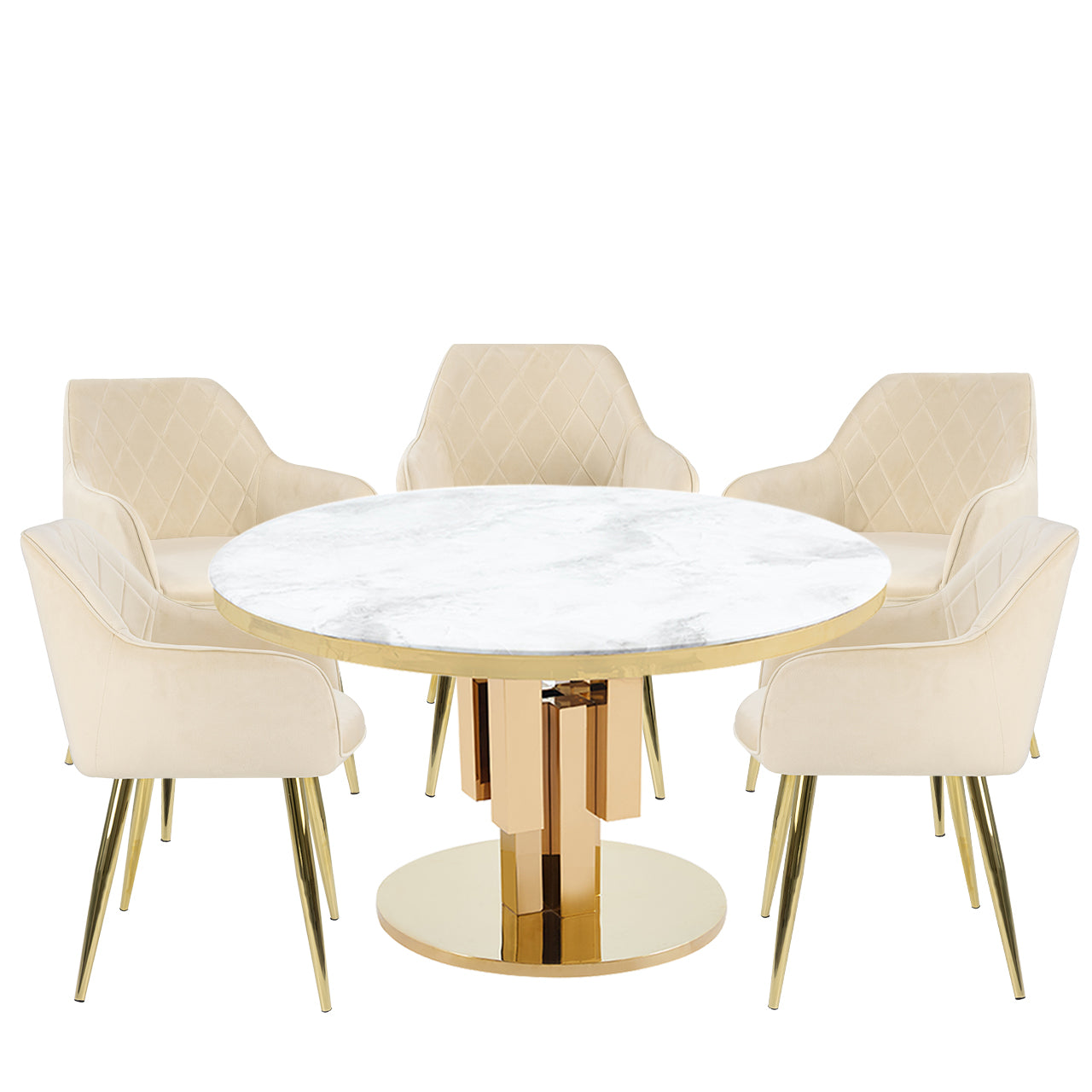 round marble dining table