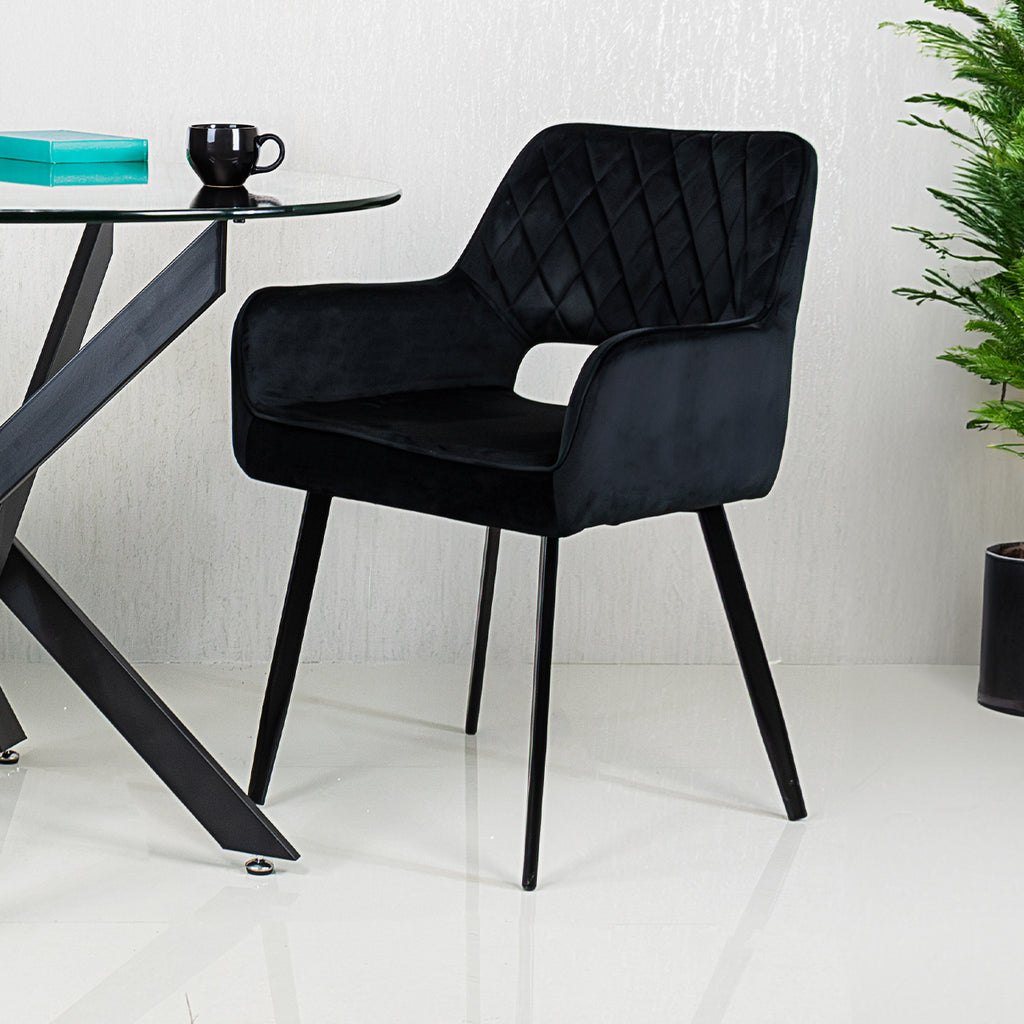 black velvet chair