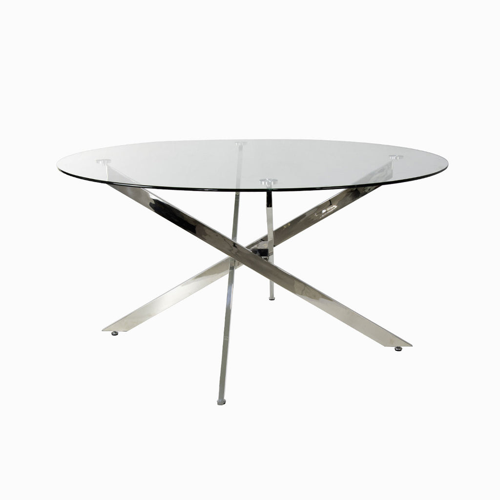 large round glass dining table