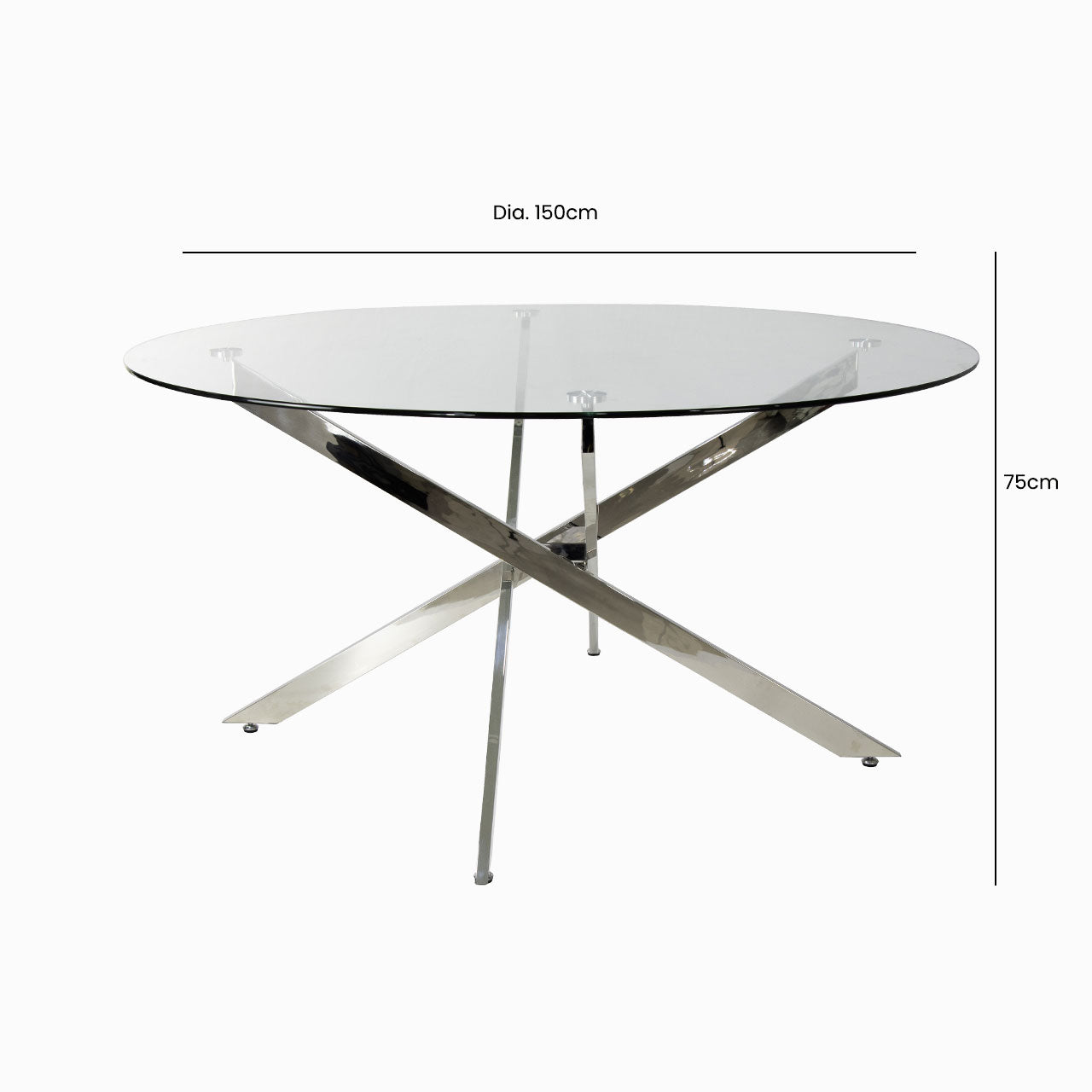 round glass dining table size