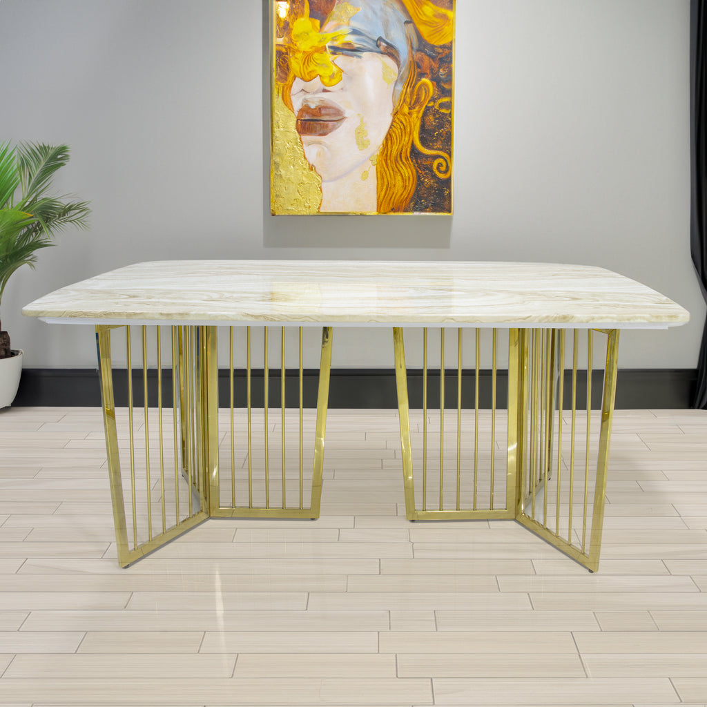 large marble dining table