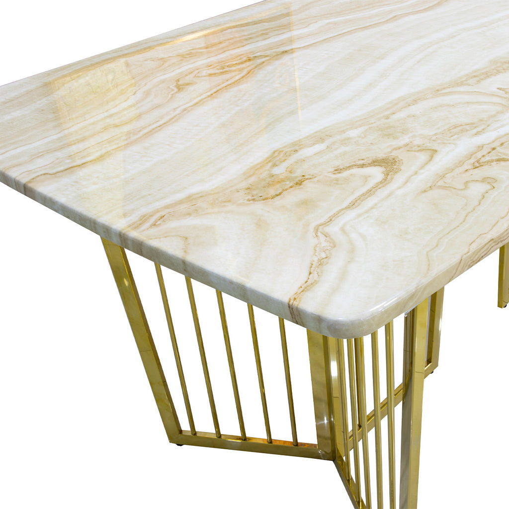 premium marble dining table with gold legs