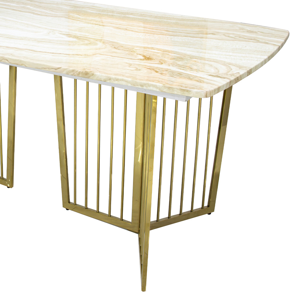 large gold dining table