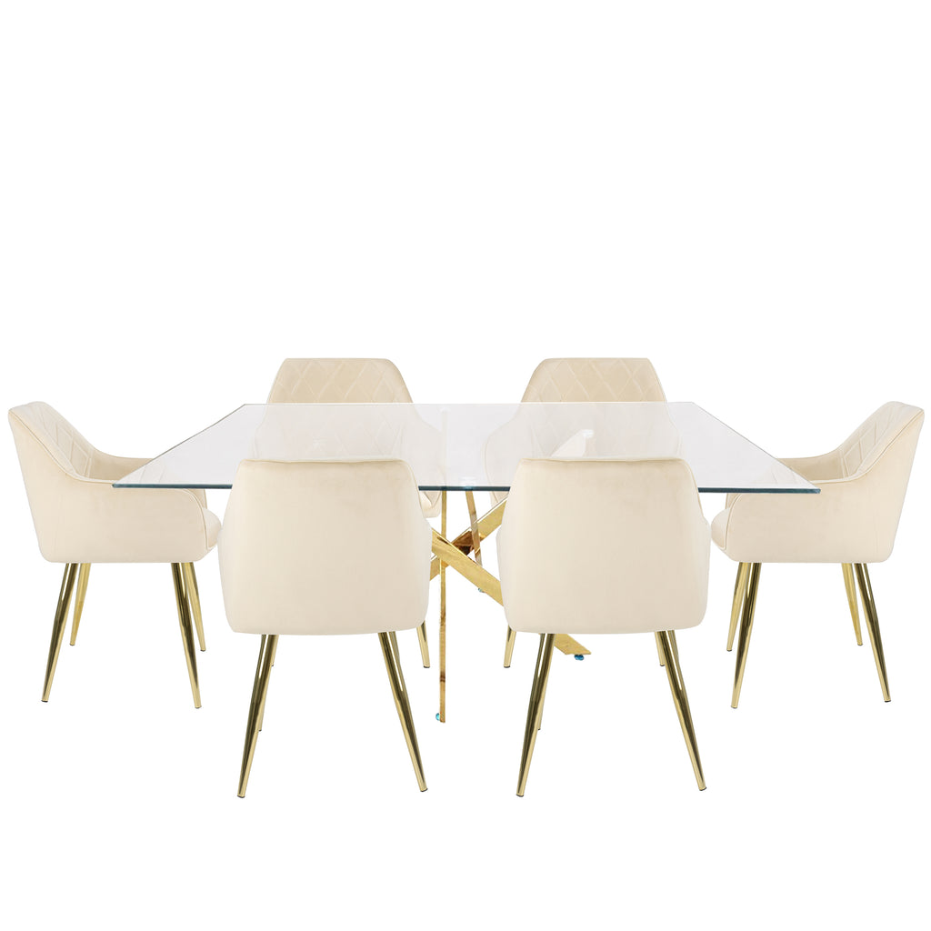 gold dining table set of 6