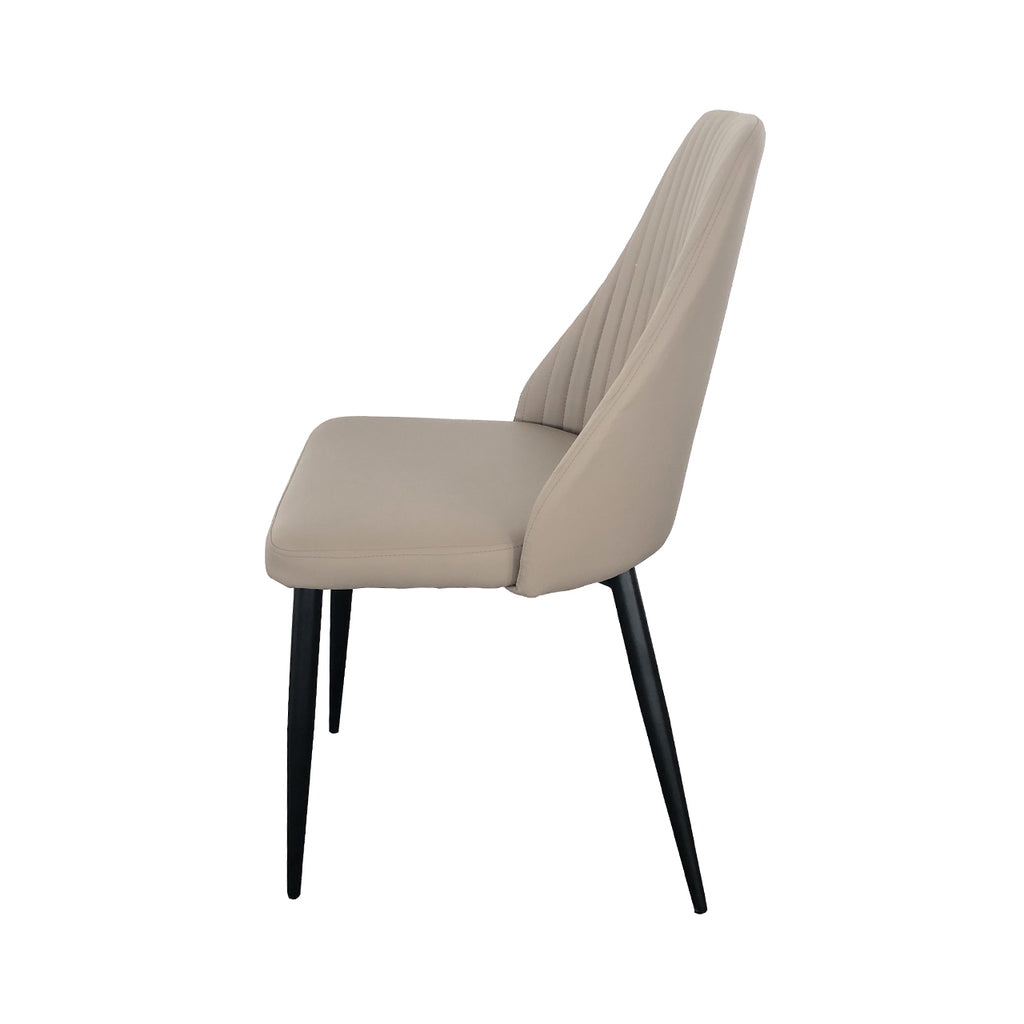 pu leather dining chair with black legs