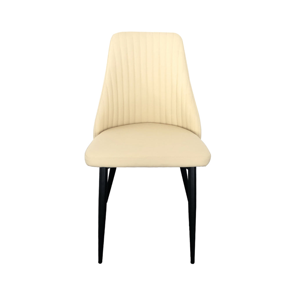 cream pu dining chair