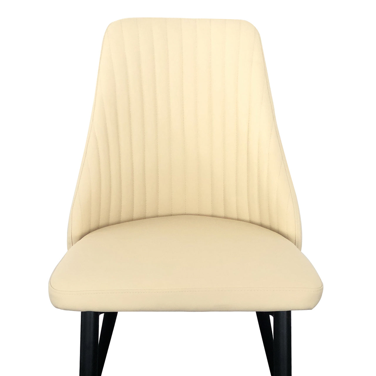 leather dining chair in cream color