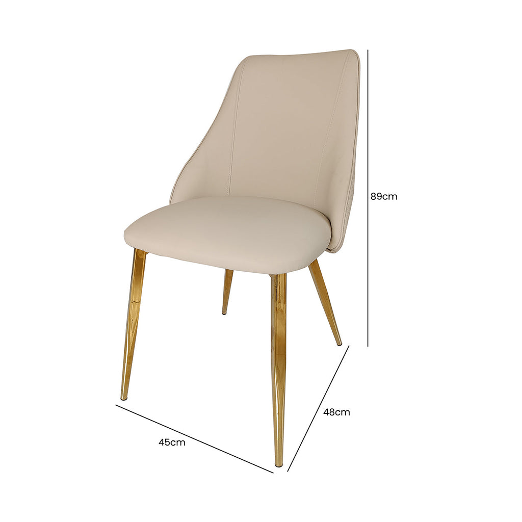 pu leather chair with gold legs